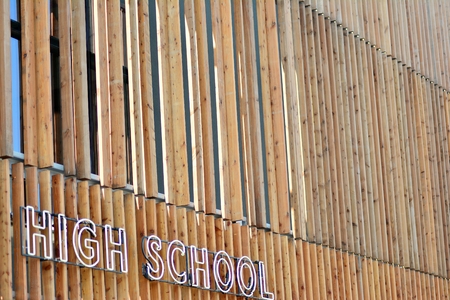 Exterior of a modern office buildingの写真素材