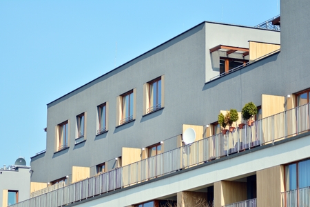 detail of a new modern apartment buildingのeditorial素材
