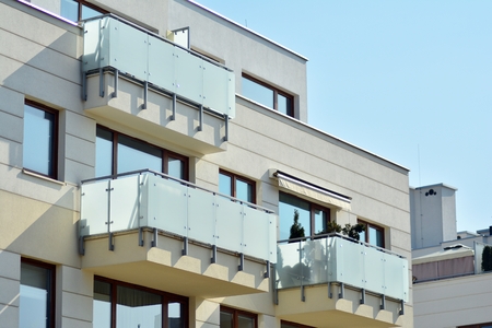 detail of a new modern apartment building