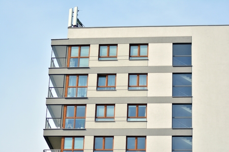 detail of a new modern apartment building