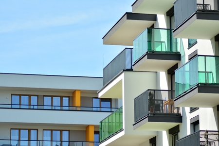 detail of a new modern apartment building