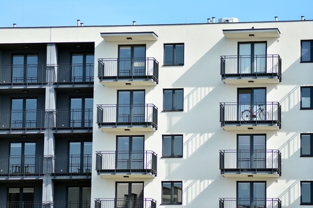 detail of a new modern apartment building