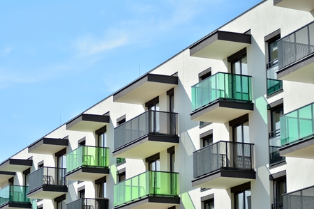 detail of a new modern apartment building