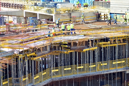 Warsaw, Poland. 6 April 2018. Construction of the Varso Place office building