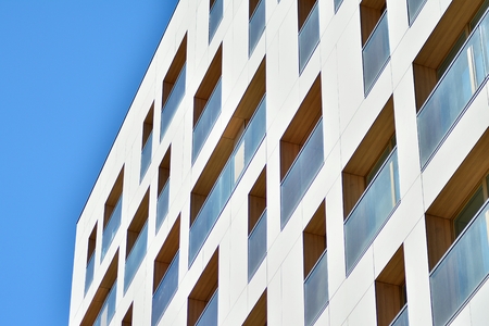 detail of a new modern apartment building
