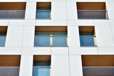 detail of a new modern apartment building