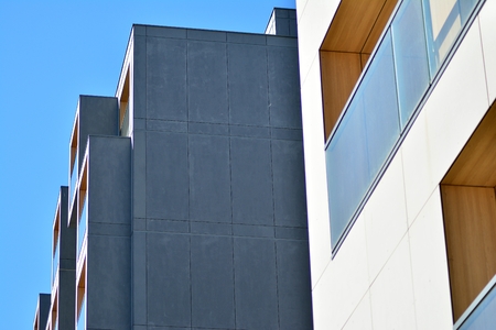 detail of a new modern apartment building