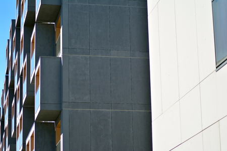 detail of a new modern apartment building