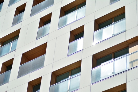 detail of a new modern apartment building
