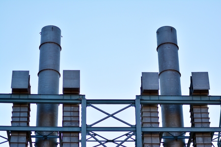 Machines in a former power stationの写真素材