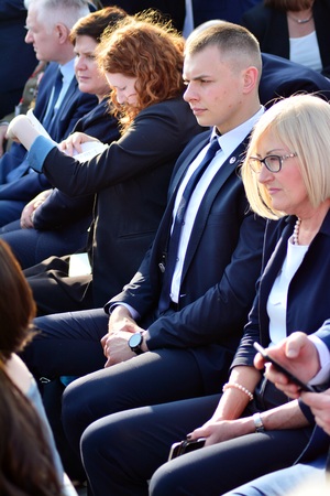 Warsaw, Poland. 10 April 2018.The ceremony of unveiling the victims of a plane crash near Smolensk.