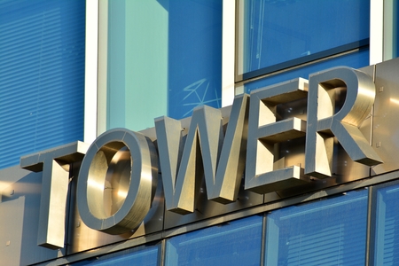 Warsaw, Poland. 5 May 2018. Sign Concept Tower. Company signboard Concept Tower.