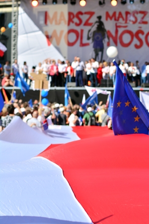 Warsaw.Polans. 12 May 2018. Freedom March. Poles march to denounce government, eroding the democracyのeditorial素材