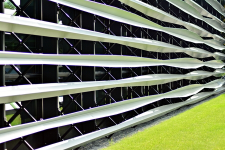Steel facade of the building