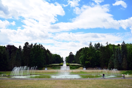 Szczecin, Poland. 25 June 2018. The fountain at Central Cemeteryのeditorial素材