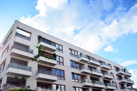 Modern apartment building exteriorの写真素材