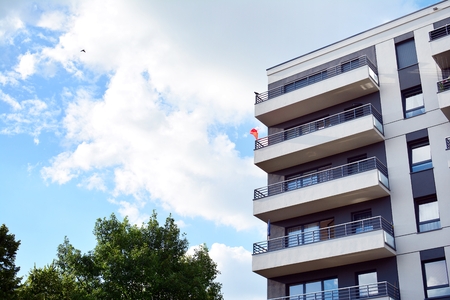 Modern apartment building exteriorの写真素材