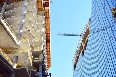 Warsaw, Poland. 3 July 2018. Construction of the Mint Legacy Tower office building.