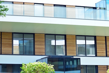 detail of a new modern apartment buildingの写真素材