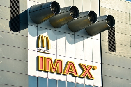 Warsaw, Poland. 20 July 2018. Sign Imax. Company signboard Imaxのeditorial素材