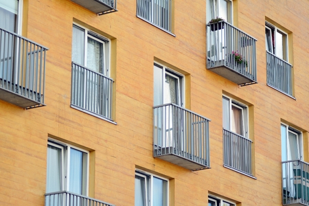 Abstract fragment of contemporary architecture. Residential modern building