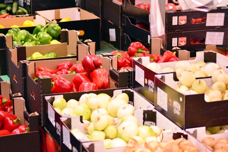 Warsaw, Poland. 3 September 2018. Inside supermarket Lidl.のeditorial素材