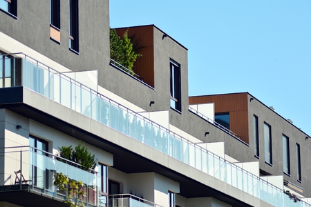 Abstract fragment of contemporary architecture. Residential modern building