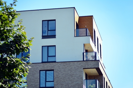 Abstract fragment of contemporary architecture. Residential modern building