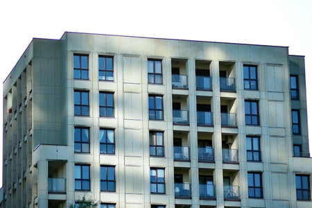Abstract fragment of contemporary architecture. Residential modern building