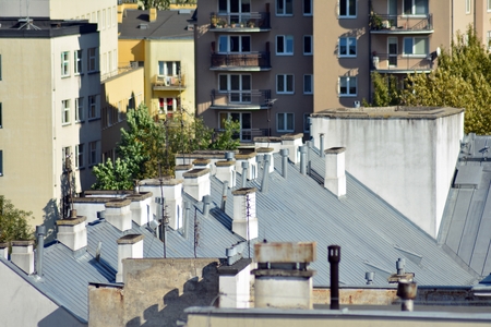 Panoramic view on roofsの写真素材