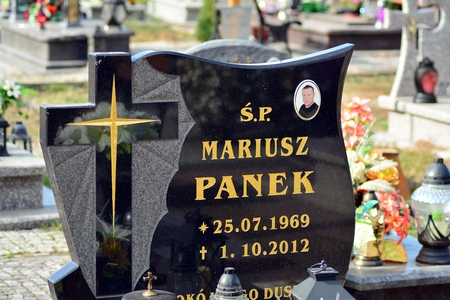 Trzcinsko-Zdroj, Poland.8 October 2018. Old cemetery in town Trzcinsko-Zdroj in western Poland - former Bad Schonfliessのeditorial素材