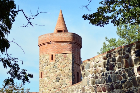 Trzcinsko-Zdroj, Poland.8 October 2018. Old urban buildings in town Trzcinsko-Zdroj in western Poland - former Bad Schonfliessのeditorial素材