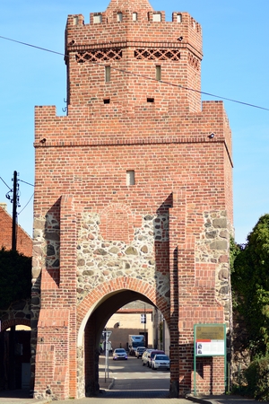 Trzcinsko-Zdroj, Poland.8 October 2018. Old urban buildings in town Trzcinsko-Zdroj in western Poland - former Bad Schonfliessのeditorial素材