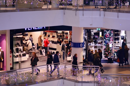 Warsaw, Poland. 10 November 2018. Blue City Center is the largest shopping & entertainment center.のeditorial素材