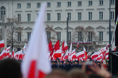 Warsaw, Poland November 11, 2018. Poland's Independence Day is commemorating the country's regime in Pilsudski Square.のeditorial素材