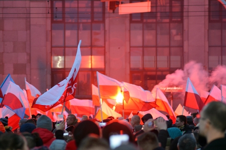 Warsaw, Poland November 11, 2018, 200,000 people participated in the government. Nationalist groups...