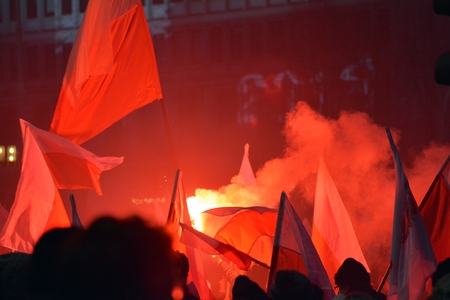 Warsaw, Poland November 11, 2018, 200,000 people participated in the government. Nationalist groups...