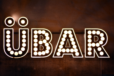 Warsaw, Poland. 20 November 2018. Sign ?bar. Company signboard ?bar.のeditorial素材