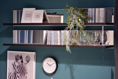 Warsaw, Poland. November 2018.Showroom of modern furniture Black Red White.のeditorial素材