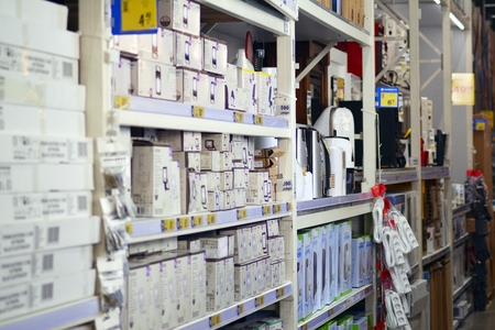 Warsaw, Poland. 24 November 2018. Interior of the Castorama Store.のeditorial素材