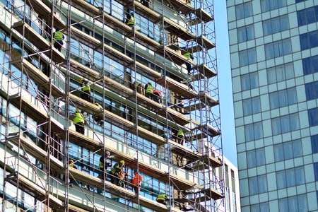 Warsaw, Poland. 28 November 2018. Construction of the Warsaw Brewery. Office and residential buildings.のeditorial素材