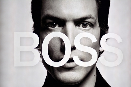 Warsaw, Poland. 1 December 2018. Sign Boss. Company signboard Boss.のeditorial素材