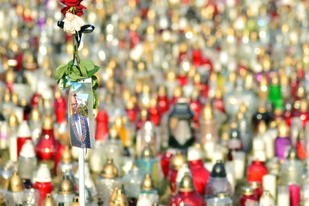 Gdansk, Poland .19 January 2019. Lots of candles after Pawel Adamowicz death. Pawel Adamowicz was...