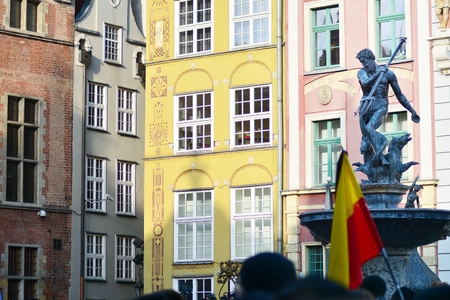 Gdansk, Poland .19 January 2019. Neptune statue in Gdansk