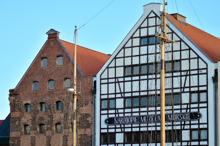 Gdansk, Poland .19 January 2019. Old town of Gdansk at Motlawa river.