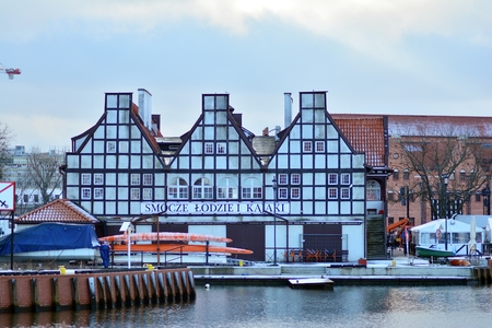 Gdansk, Poland .19 January 2019. Old town of Gdansk at Motlawa river.のeditorial素材