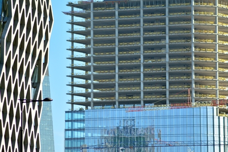 Detail view of skyscraper construction