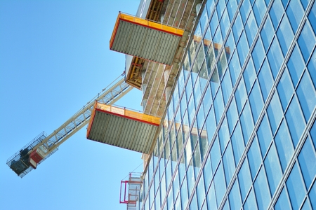 Detail view of skyscraper construction