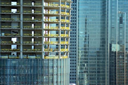 Warsaw, Poland. 22 February 2019. Construction of the Mennica Legacy Tower office building.