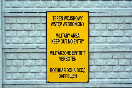 Sign Military area keep out no entry.の写真素材